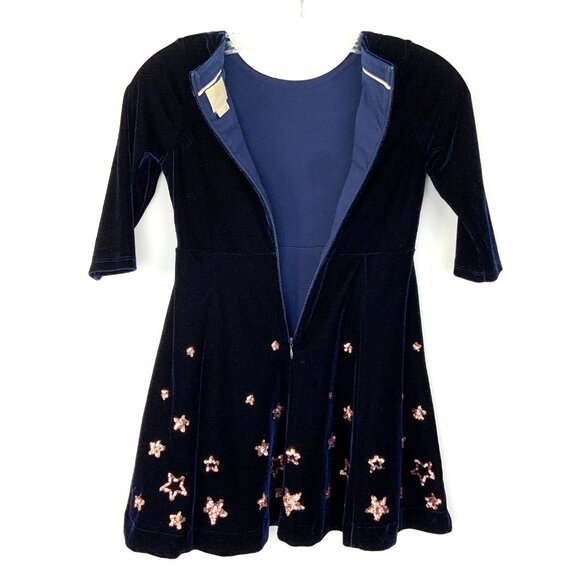Mini Boden Girls 6-7 Years Navy Velvet Gold Stars Dress - Picture 7 of 16